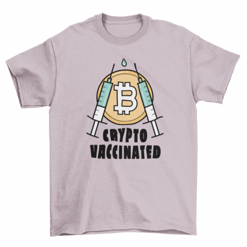 Crypto currency bitcoin vaccine t-shirt